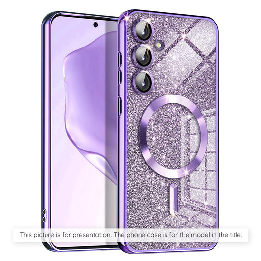 Θήκη MagSafe για Apple iPhone 17 Air, Techsuit, Luxury Glitter, Ανοιχτό Μωβ