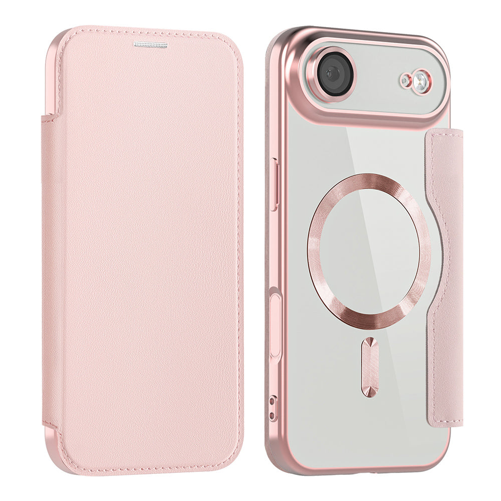 Θήκη MagSafe για Apple iPhone 17 Air, Techsuit, SmartMag Book, Ροζ