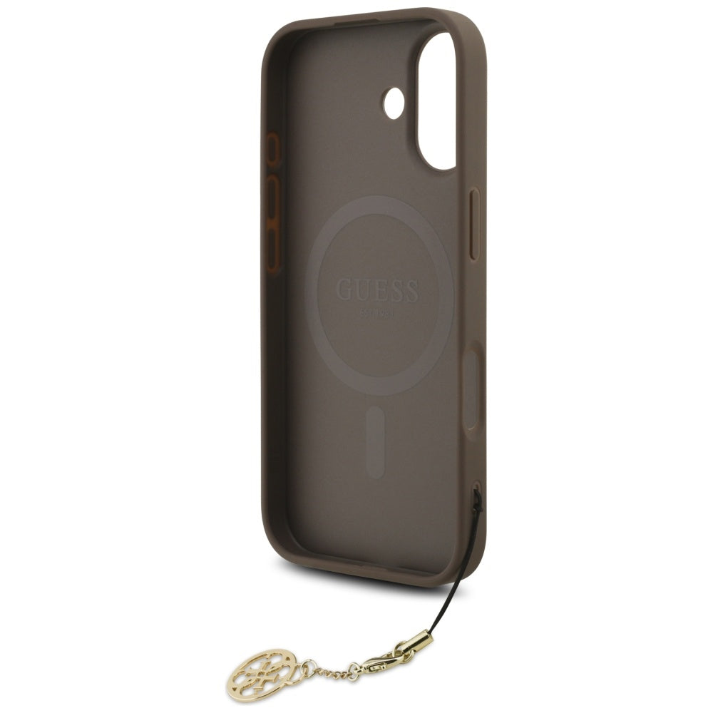 Θήκη MagSafe για Apple iPhone 17, Guess, 4G Charm Cradle, Καφέ