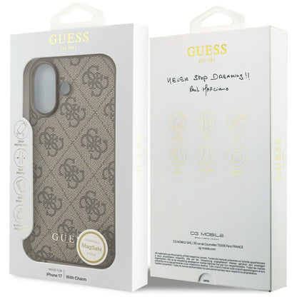 Θήκη MagSafe για Apple iPhone 17, Guess, 4G Charm Cradle, Καφέ