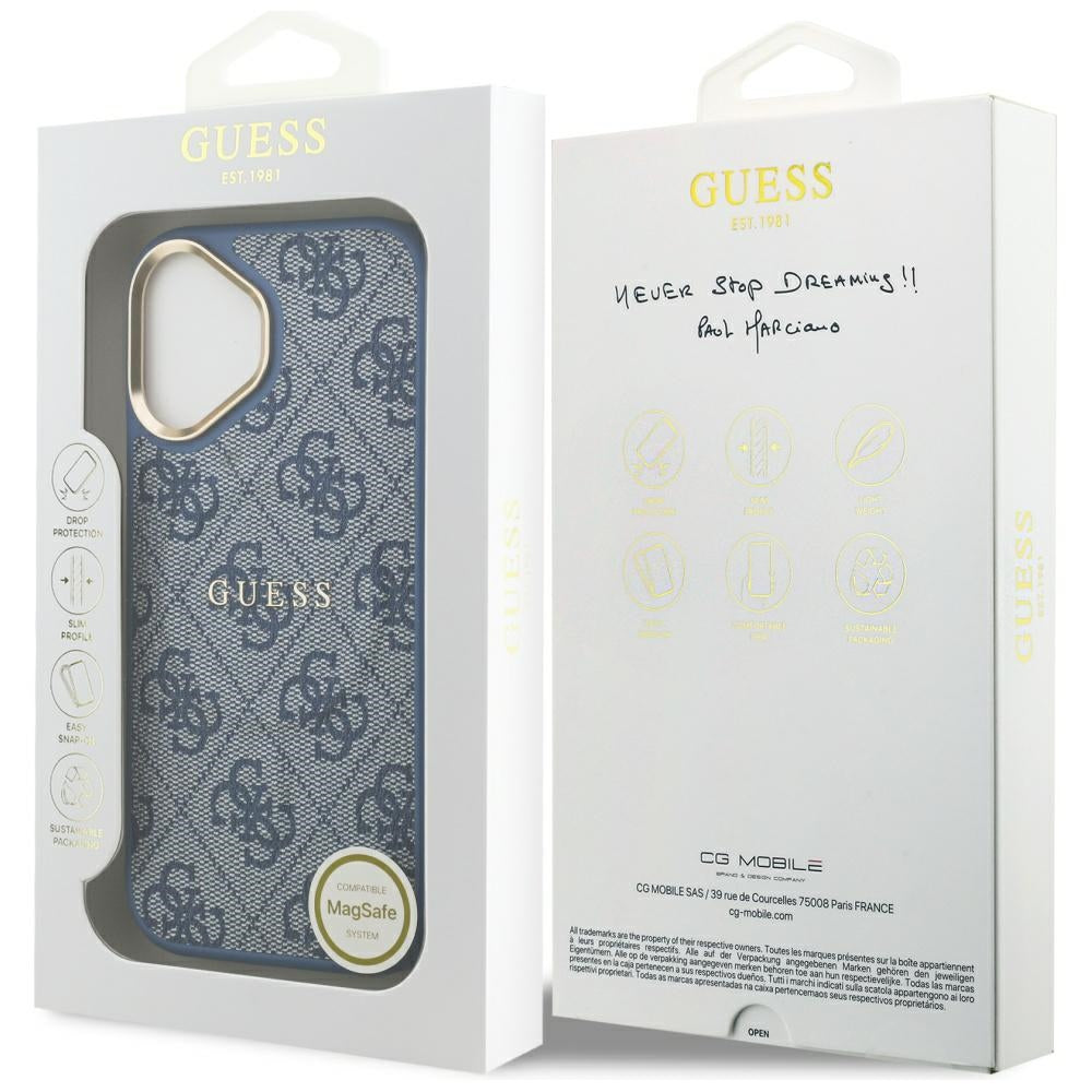 Θήκη MagSafe για Apple iPhone 17, Guess, 4G Classic, Μπλε