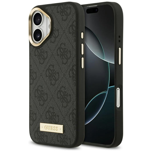 Θήκη MagSafe για Apple iPhone 17, Guess, 4G Logo Plate, Μαύρο