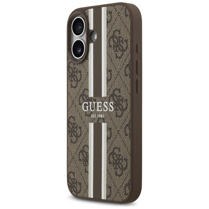 Θήκη MagSafe για Apple iPhone 17, Guess, 4G Printed Stripes, Καφέ