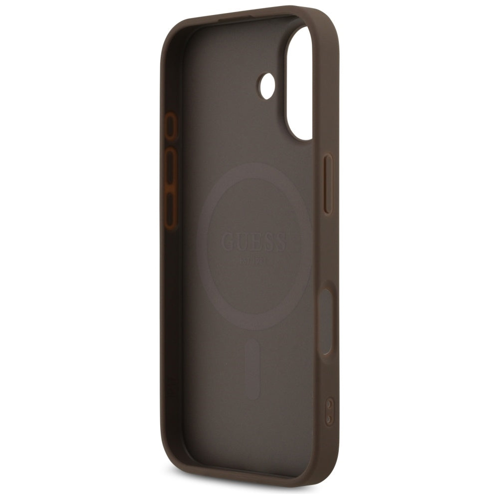 Θήκη MagSafe για Apple iPhone 17, Guess, 4G Printed Stripes, Καφέ