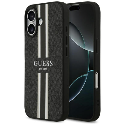 Θήκη MagSafe για Apple iPhone 17, Guess, 4G Printed Stripes, Μαύρη