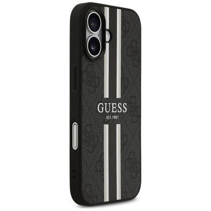 Θήκη MagSafe για Apple iPhone 17, Guess, 4G Printed Stripes, Μαύρη