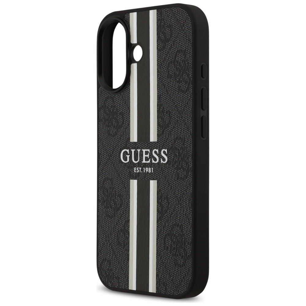 Θήκη MagSafe για Apple iPhone 17, Guess, 4G Printed Stripes, Μαύρη