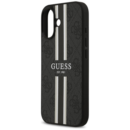 Θήκη MagSafe για Apple iPhone 17, Guess, 4G Printed Stripes, Μαύρη