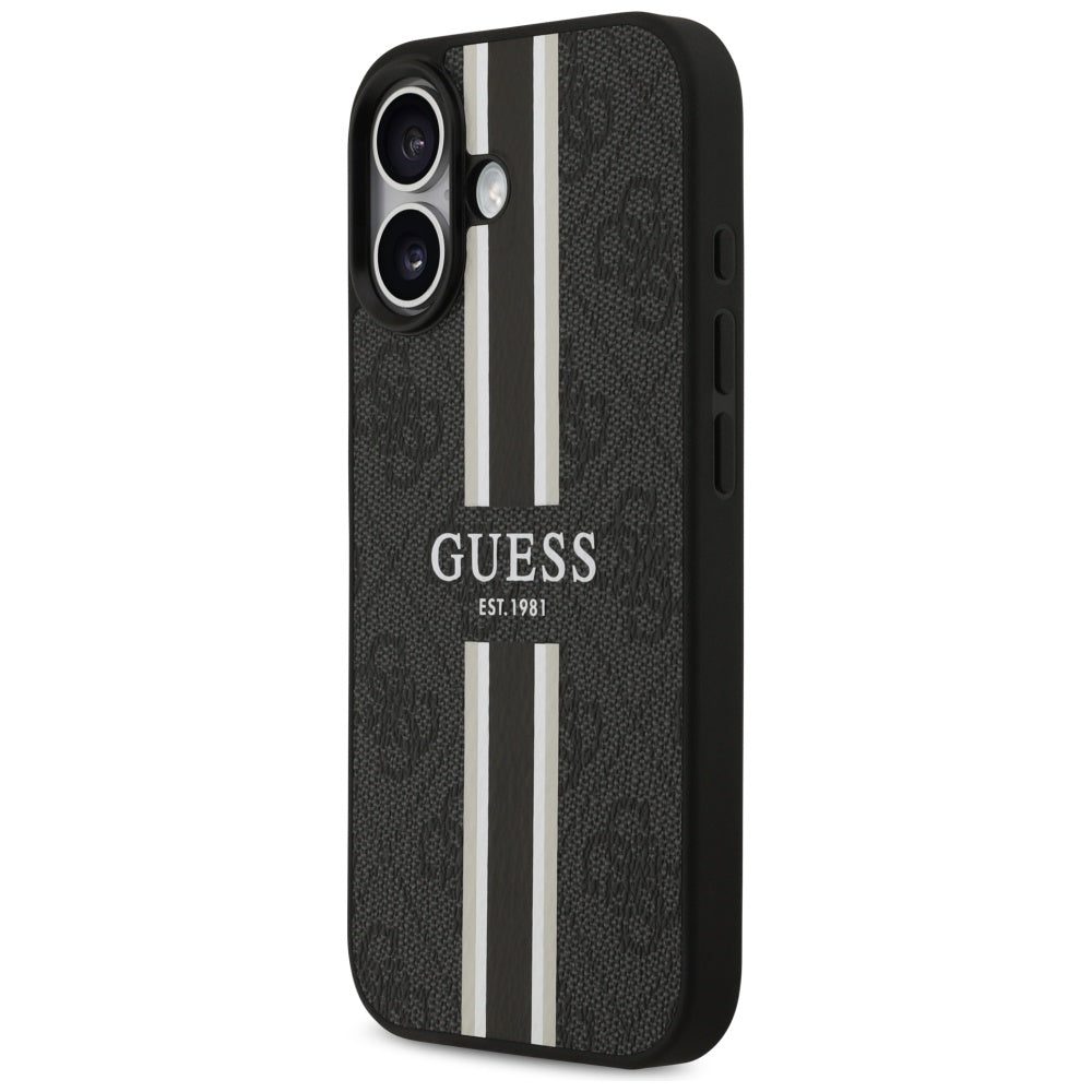 Θήκη MagSafe για Apple iPhone 17, Guess, 4G Printed Stripes, Μαύρη