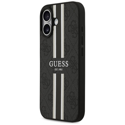 Θήκη MagSafe για Apple iPhone 17, Guess, 4G Printed Stripes, Μαύρη