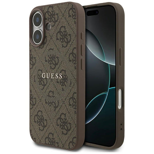 MagSafe Case for Apple iPhone 17, Guess, 4G Ring Classic Logo, Brown