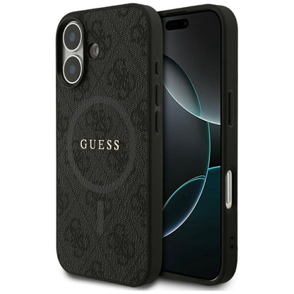 MagSafe Case for Apple iPhone 17, Guess, 4G Ring Classic Logo, Black
