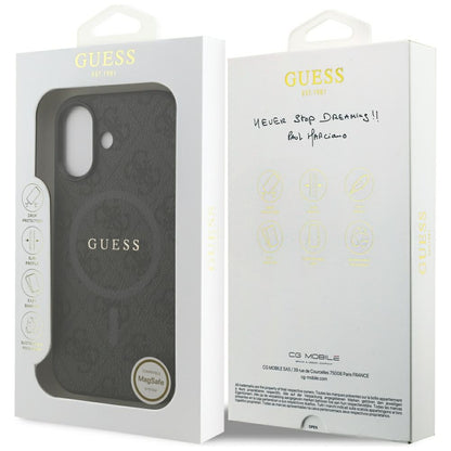 MagSafe Case for Apple iPhone 17, Guess, 4G Ring Classic Logo, Black