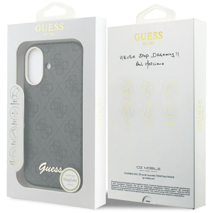 MagSafe Case for Apple iPhone 17, Guess, 4G Script Logo, Black