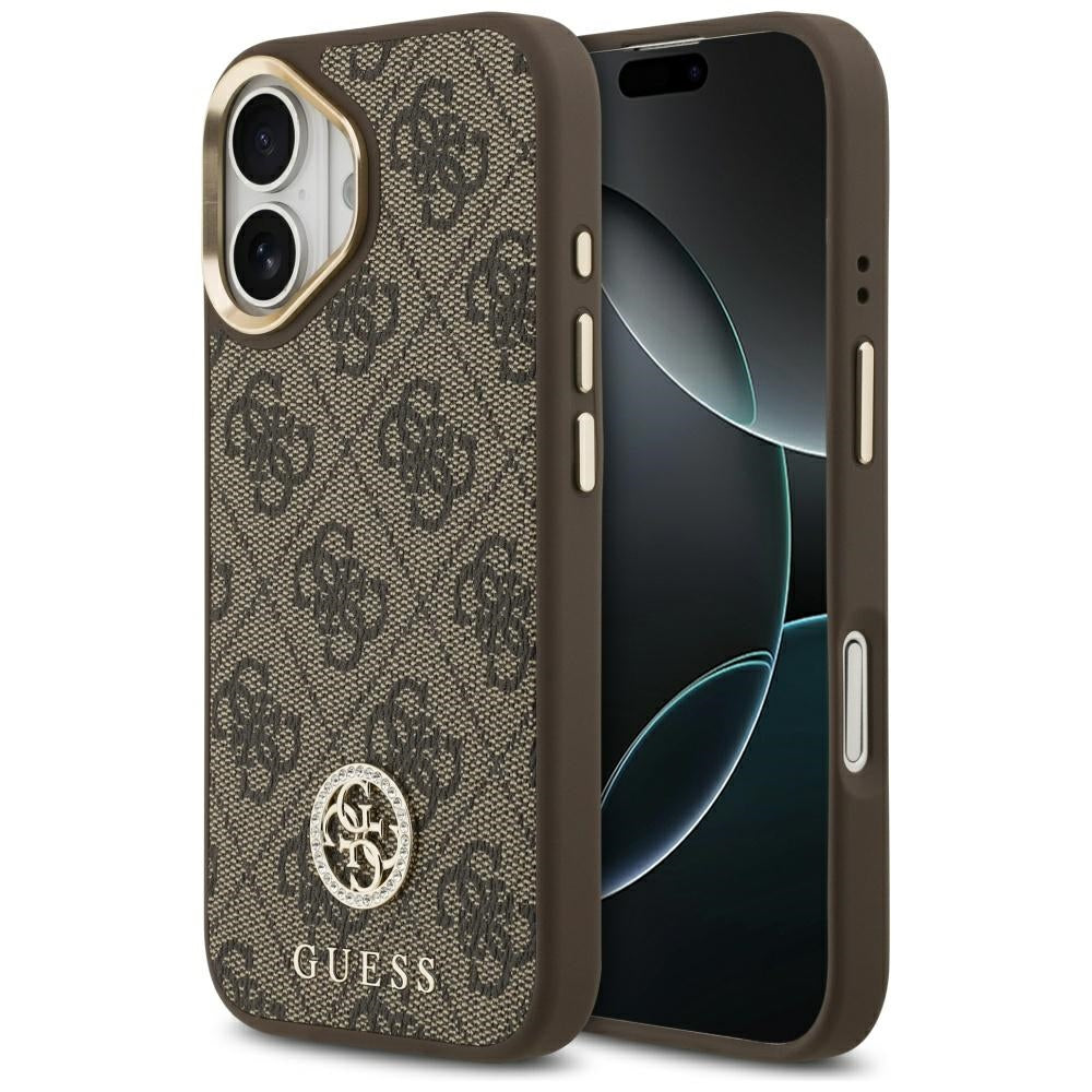 Θήκη MagSafe για Apple iPhone 17, Guess, 4G Strass Logo, Καφέ