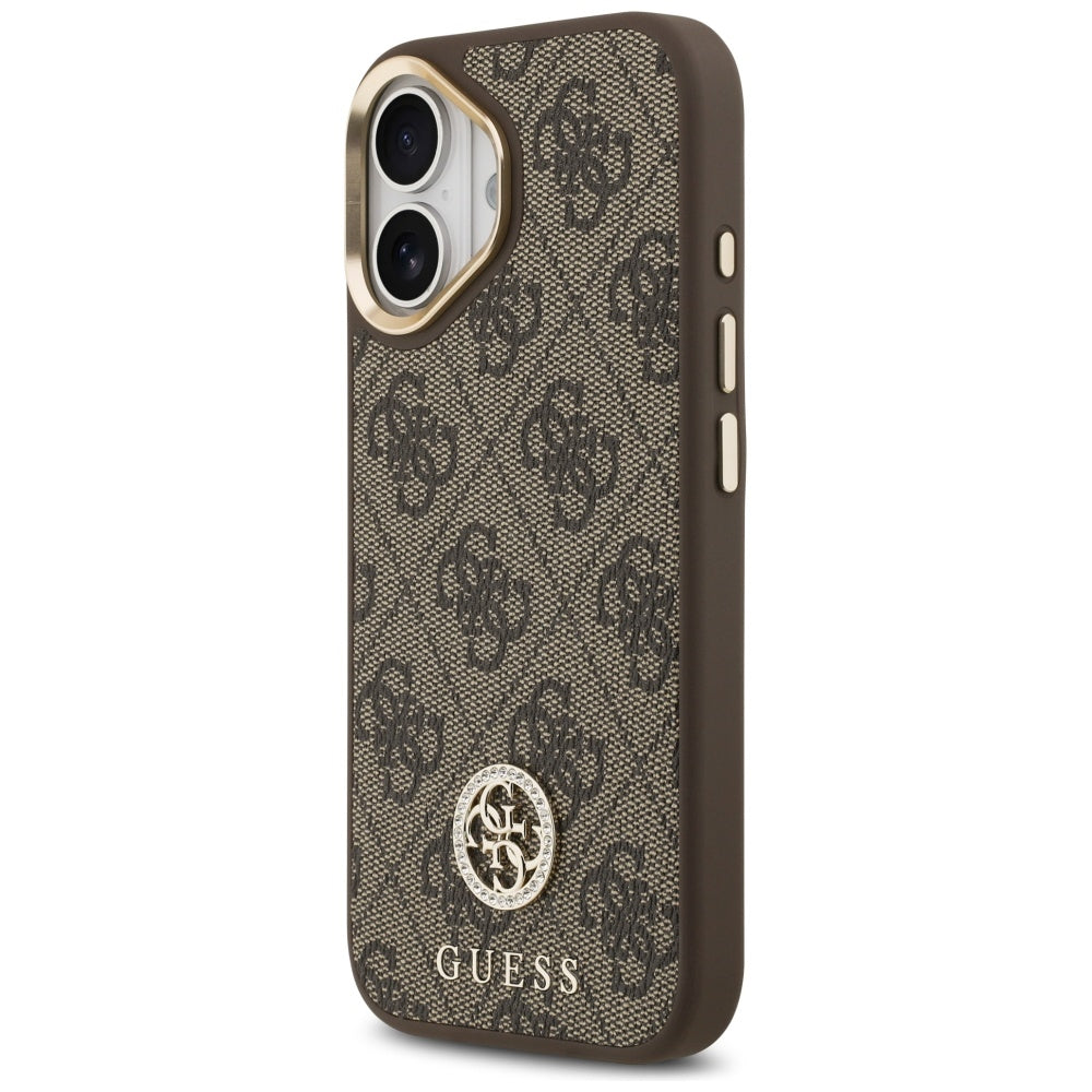 Θήκη MagSafe για Apple iPhone 17, Guess, 4G Strass Logo, Καφέ