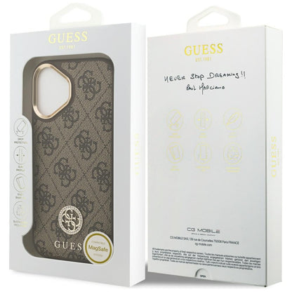 Θήκη MagSafe για Apple iPhone 17, Guess, 4G Strass Logo, Καφέ