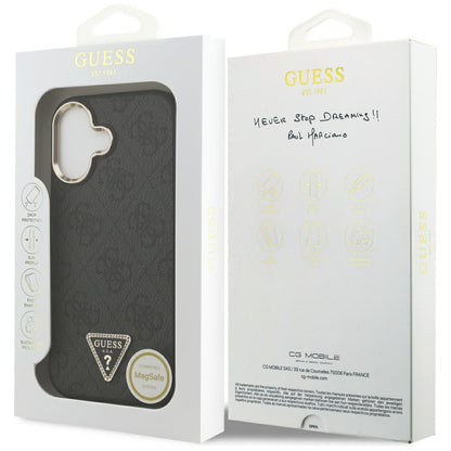 Θήκη MagSafe για Apple iPhone 17, Guess, 4G Triangle Diamond Logo, Μαύρη