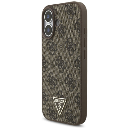 Θήκη MagSafe για Apple iPhone 17, Guess, 4G Triangle Logo Cord Strap, Καφέ