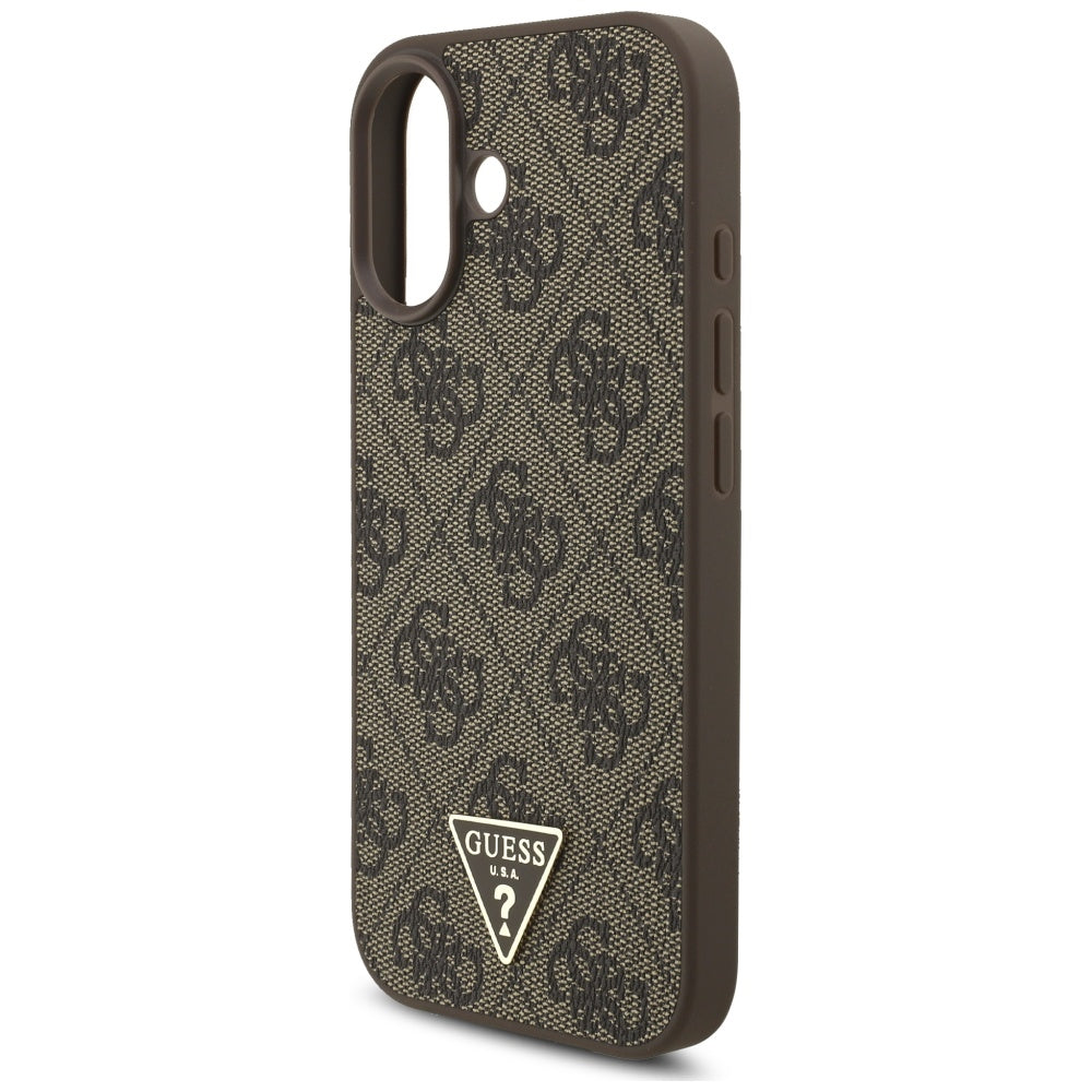 Θήκη MagSafe για Apple iPhone 17, Guess, 4G Triangle Logo Cord Strap, Καφέ
