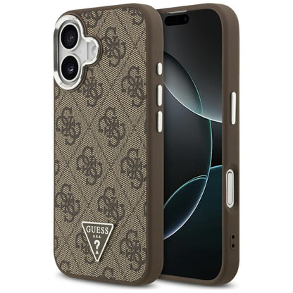 Θήκη MagSafe για Apple iPhone 17, Guess, 4G Triangle Logo, Καφέ Ασημί
