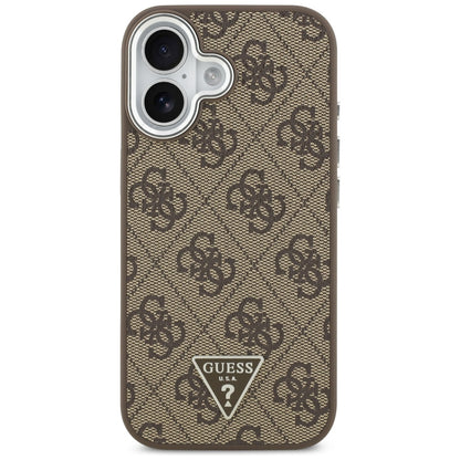 Θήκη MagSafe για Apple iPhone 17, Guess, 4G Triangle Logo, Καφέ Ασημί