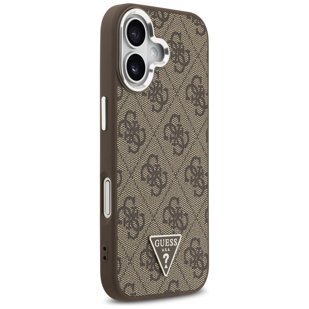 Θήκη MagSafe για Apple iPhone 17, Guess, 4G Triangle Logo, Καφέ Ασημί