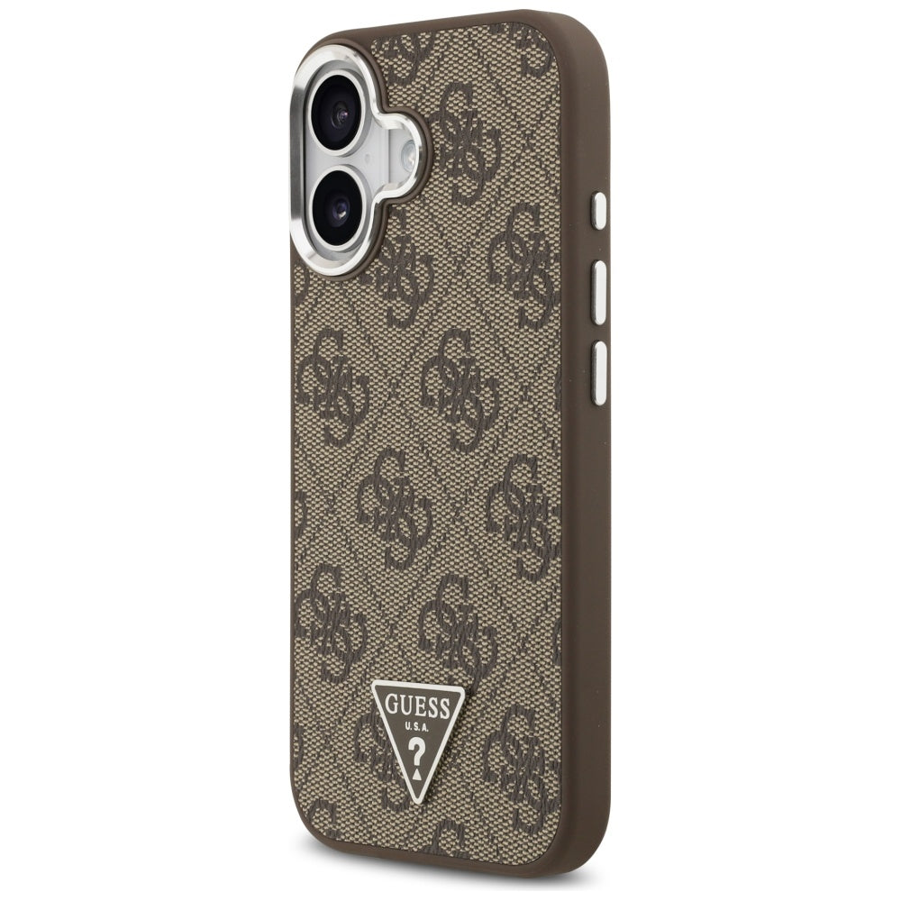 Θήκη MagSafe για Apple iPhone 17, Guess, 4G Triangle Logo, Καφέ Ασημί