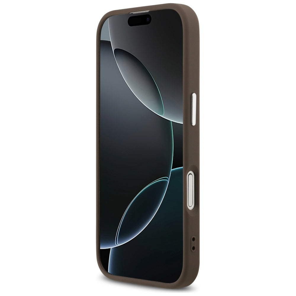 Θήκη MagSafe για Apple iPhone 17, Guess, 4G Triangle Logo, Καφέ Ασημί
