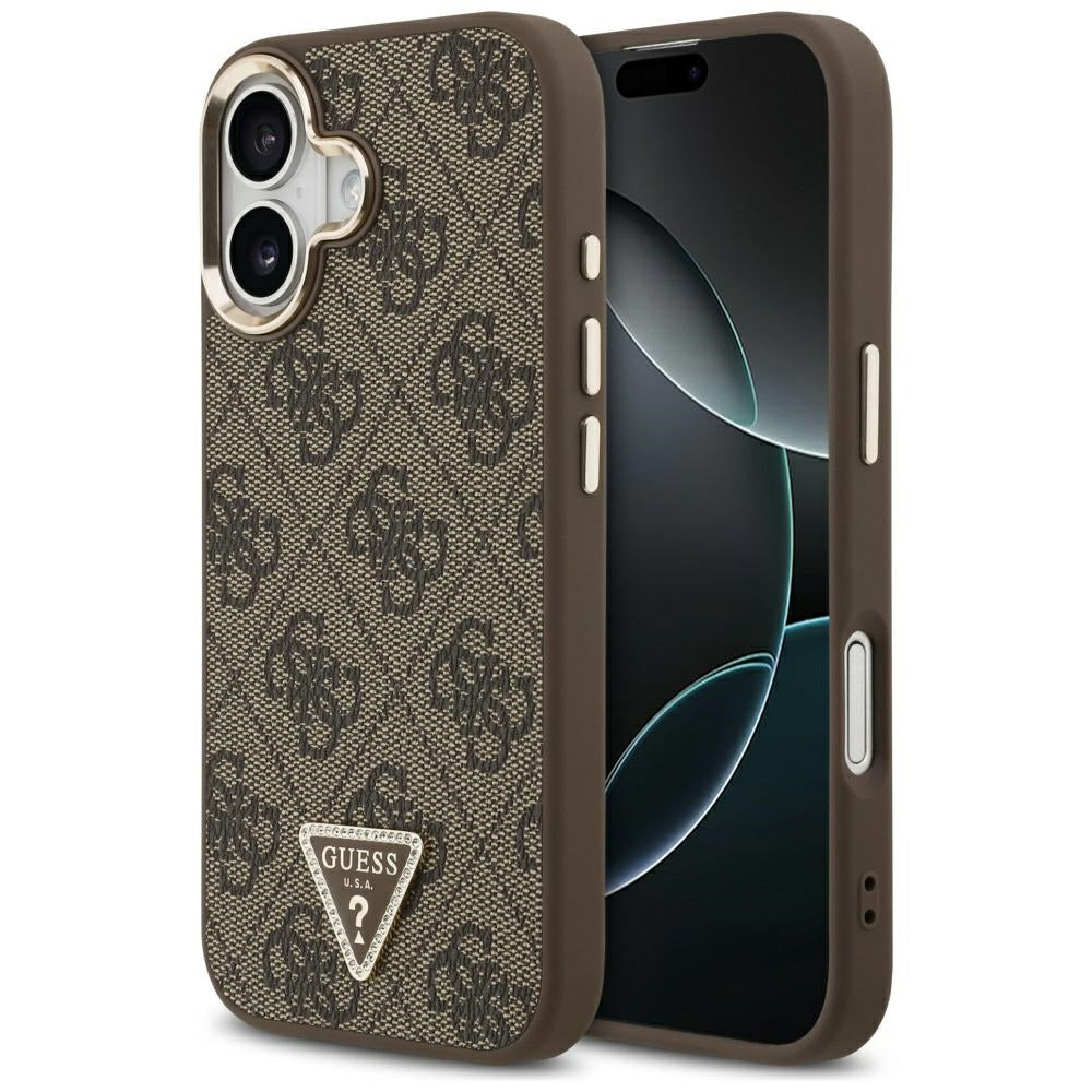 Θήκη MagSafe για Apple iPhone 17, Guess, 4G Triangle Logo, Χρυσοκαφέ
