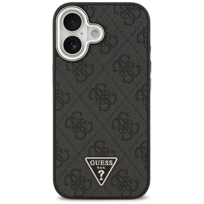 Θήκη MagSafe για Apple iPhone 17, Guess, 4G Triangle Logo, Μαύρη Ασημί