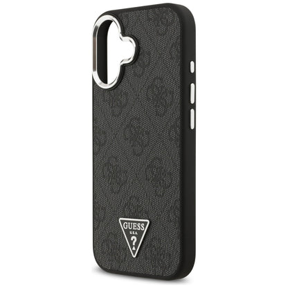 Θήκη MagSafe για Apple iPhone 17, Guess, 4G Triangle Logo, Μαύρη Ασημί