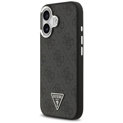 Θήκη MagSafe για Apple iPhone 17, Guess, 4G Triangle Logo, Μαύρη Ασημί