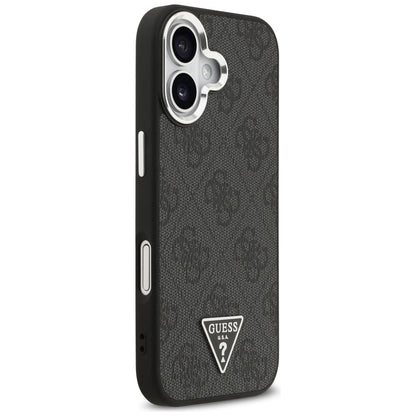 Θήκη MagSafe για Apple iPhone 17, Guess, 4G Triangle Logo, Μαύρη Ασημί