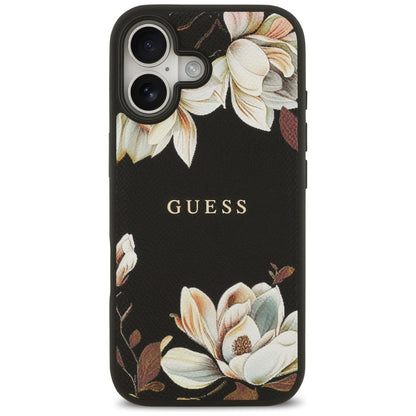 Θήκη MagSafe για Apple iPhone 17, Guess, Grained Flowers, Μαύρη