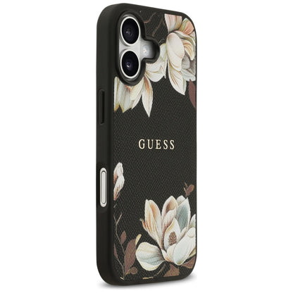 Θήκη MagSafe για Apple iPhone 17, Guess, Grained Flowers, Μαύρη