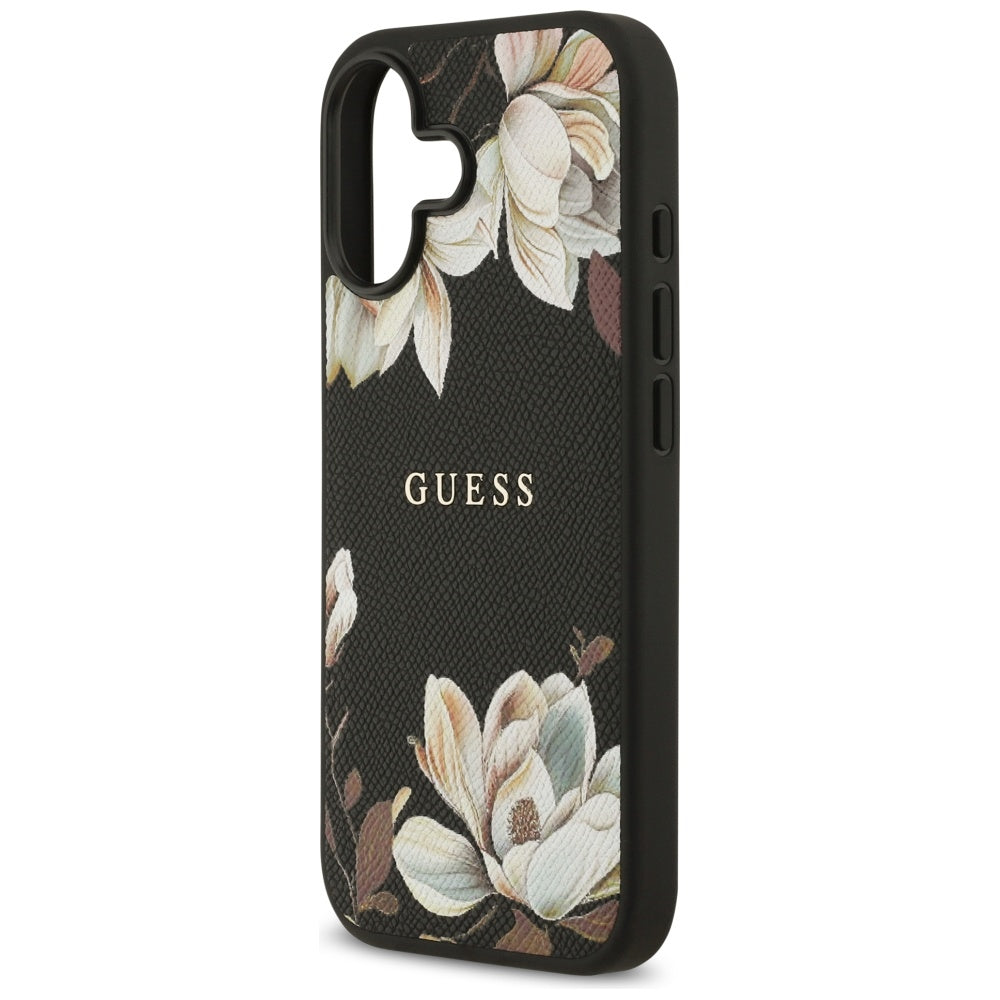 Θήκη MagSafe για Apple iPhone 17, Guess, Grained Flowers, Μαύρη