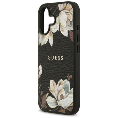 Θήκη MagSafe για Apple iPhone 17, Guess, Grained Flowers, Μαύρη