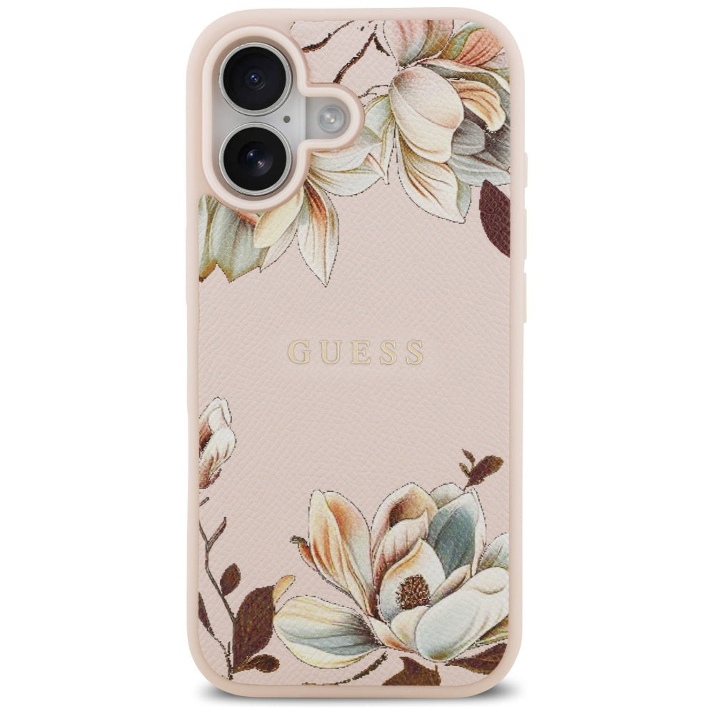 Θήκη MagSafe για Apple iPhone 17, Guess, Grained Flowers, Ροζ