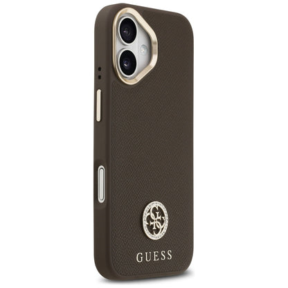 Θήκη MagSafe για Apple iPhone 17, Guess, Grained Strass Logo, Καφέ
