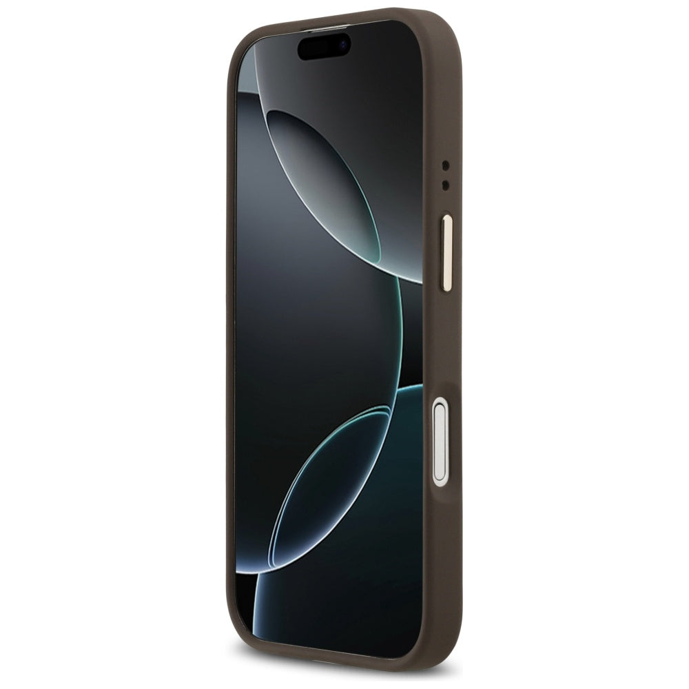 Θήκη MagSafe για Apple iPhone 17, Guess, Grained Strass Logo, Καφέ
