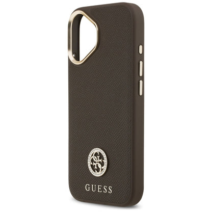 Θήκη MagSafe για Apple iPhone 17, Guess, Grained Strass Logo, Καφέ