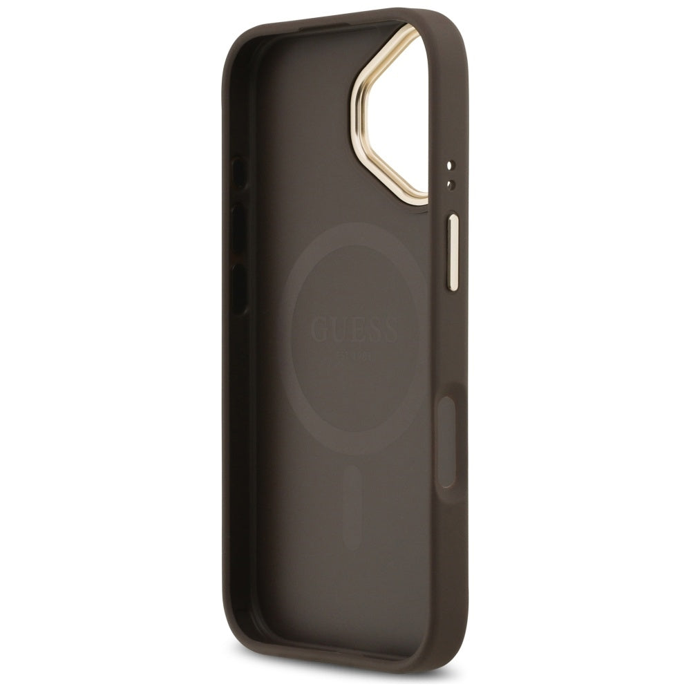 Θήκη MagSafe για Apple iPhone 17, Guess, Grained Strass Logo, Καφέ