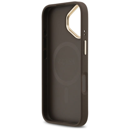 Θήκη MagSafe για Apple iPhone 17, Guess, Grained Strass Logo, Καφέ