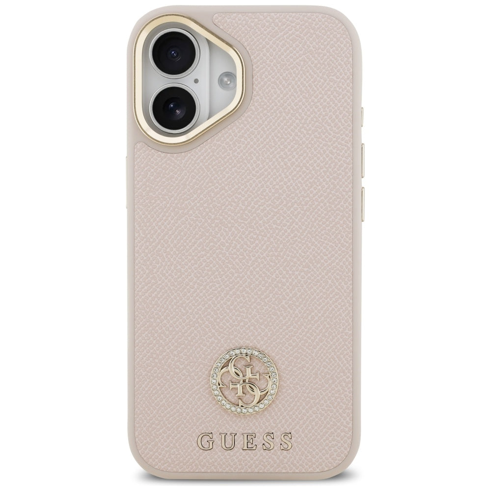 Θήκη MagSafe για Apple iPhone 17, Guess, Grained Strass Logo, Ροζ