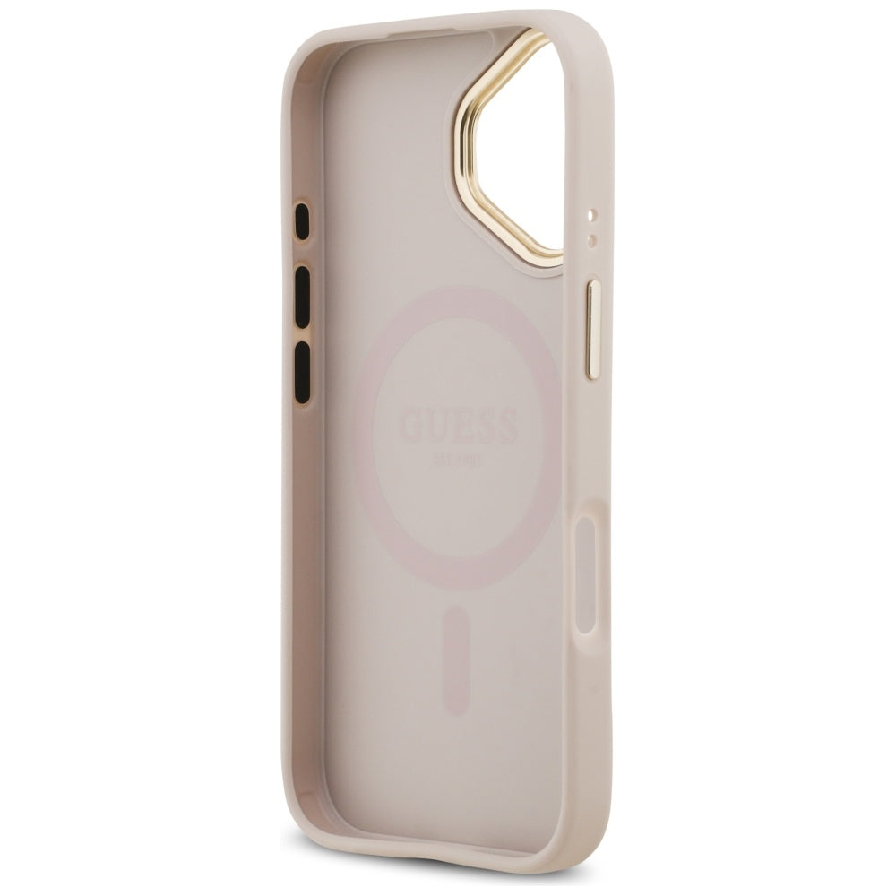 Θήκη MagSafe για Apple iPhone 17, Guess, Grained Strass Logo, Ροζ