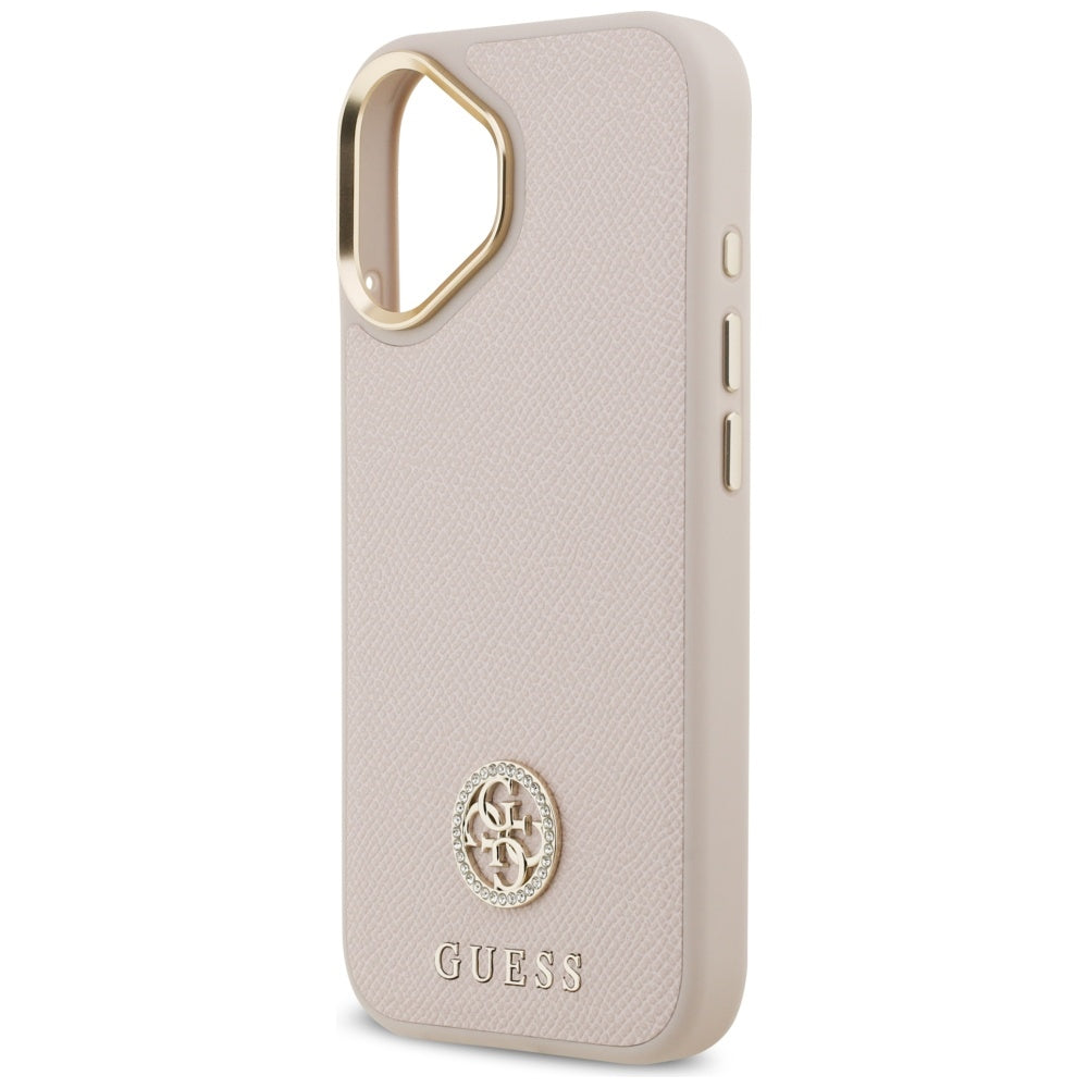 Θήκη MagSafe για Apple iPhone 17, Guess, Grained Strass Logo, Ροζ