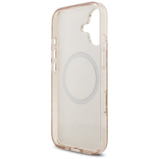 Θήκη MagSafe για Apple iPhone 17, Guess, IML Flowers Allover Electroplated with Pearl Strap, Μαύρη