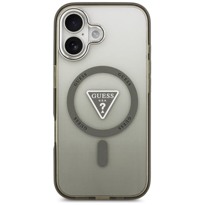Θήκη MagSafe για Apple iPhone 17, Guess, IML Gradient Triangle Logo, Χακί Ασημί