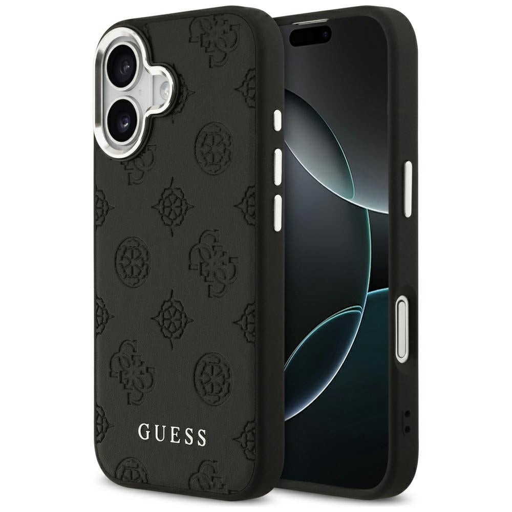 Θήκη MagSafe για Apple iPhone 17, Guess, Peony Hot Stamp Script, Μαύρη